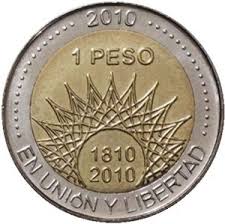 Moeda 1 peso comemorativa Bicentenario Mar Del Plata